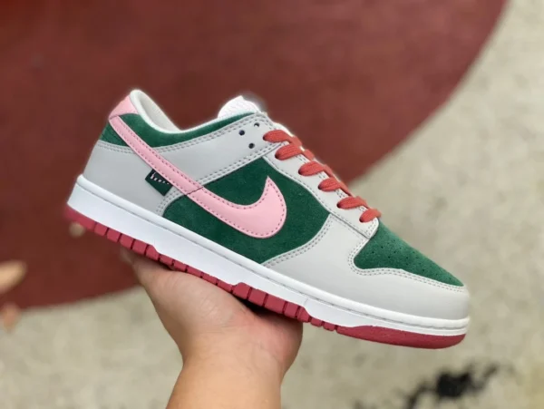 Dunk blanco rosa verde sandía Nike zapatos de mujer Dunk Low blanco rosa verde sonoro rosa sandía pato mandarín zapatillas retro FN8923061