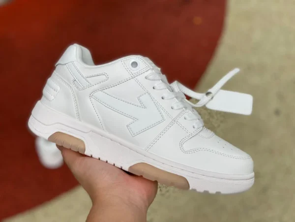 OW blanco marrón fondo G versión OFFWHITE fuera de Ofhce zapatos bajos de cuero con cordones y punta redonda