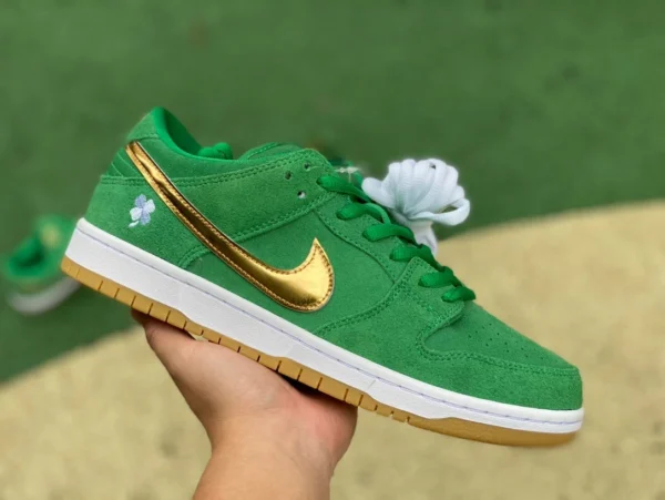 Dunk green gold hook s2 zapatos Nike originales puros para hombre y mujer Dunk Low zapatillas bajas con trébol de cuatro hojas verde gold hook BQ6817303