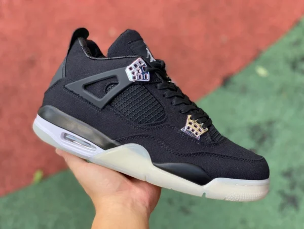 aj4 lona negra fondo transparente Air Jordan 4 Retro Eminem Carhartt zapatos de baloncesto retro 136863