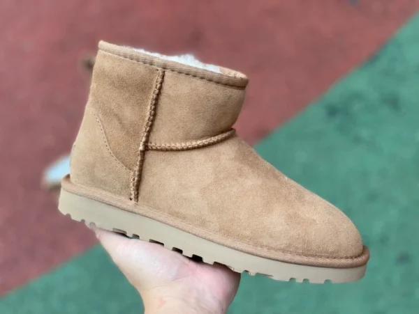 Zapatos de algodón UGG zapatillas altas de algodón de moda casual simples de gamuza UGG Tasman marrón para mujer