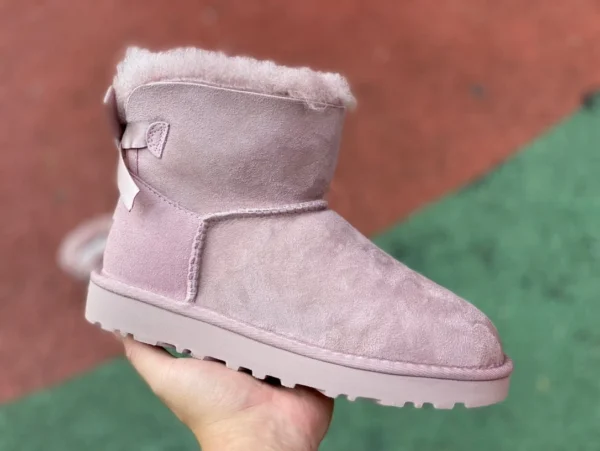 UGG arco rosa UGG Bailey botas de nieve cálidas de piel de oveja y terciopelo a media pantorrilla para mujer