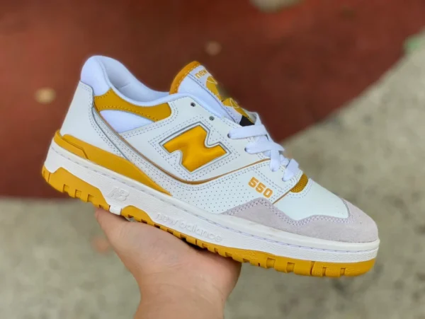 NB550 blanco y amarillo puro original New Balance 550 series zapatos de baloncesto retro del mismo estilo para hombres y mujeres BB550LA1