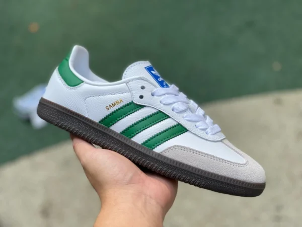 Adidas blanco gris verde puro original primera capa de cuero adidas originals Samba OG zapatillas casual IG1024