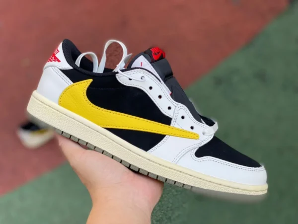 aj1 barb low top blanco negro amarillo Air Jordan 1 x Travis Scott TS joint barb low top DM7866982