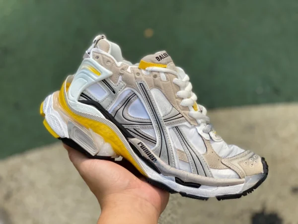 Balenciaga 70 blanco marrón amarillo M puro original Balenciaga Runner Grafhti malla con cordones escotado deporte y ocio