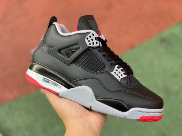 aj4 cuero negro y rojo Air Jordan 4 "Bred Reimagined" FV5029-006