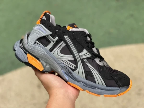 Balenciaga 7.5 negro gris naranja M puro original Balenciaga Runner Grafhti malla encaje bajo top deportes y ocio