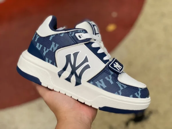 MLB denim blanco y azul MLB new NY presbicia moda versátil y cómoda hombres y mujeres pareja deportes y ocio zapatillas de deporte 3ASXCDN3N