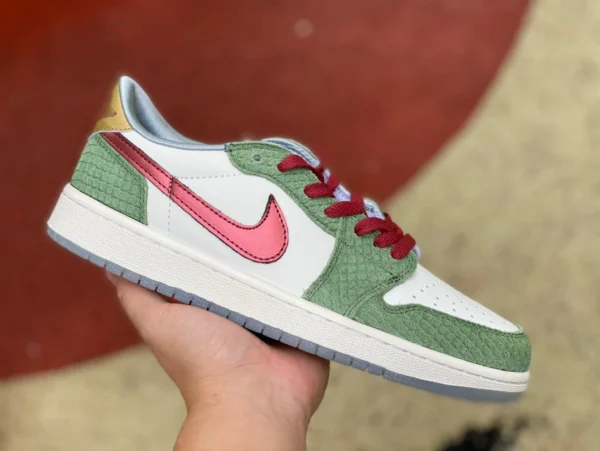 aj1 blanco verde rojo bajo y3 puro original Air Jordan 1 Retro Low AJ1LOW FN3727-100