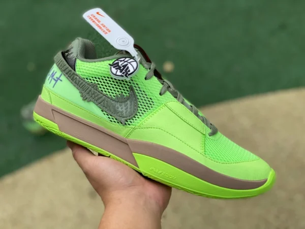 Morant ja1 verde, versión original pura que destruye el mundo, compatible con la serie de combate real Nike 2023 verano nuevo Morant JA 1 EP zapatos de baloncesto de combate real transpirables y livianos FV6097-3