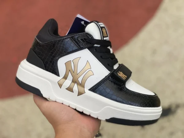 MLB denim negro y blanco dorado MLB new NY presbicia moda versátil y cómoda hombres y mujeres pareja deportes y zapatillas de ocio 3ASXCDN3N (GP005