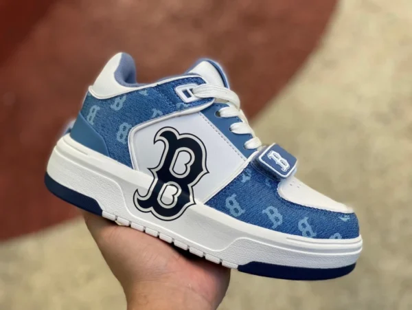 MLB blanco y azul puro original MLB nueva NY presbicia moda versátil y cómoda hombres y mujeres pareja deportes y zapatillas de ocio 3ASXCDN3N