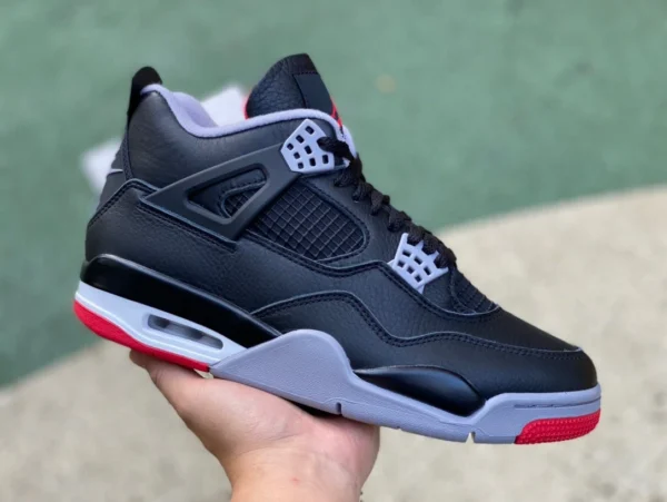 aj4 edición especial de cuero negro y rojo producido por ljr Air Jordan 4 "Bred Reimagined" FV5029-006