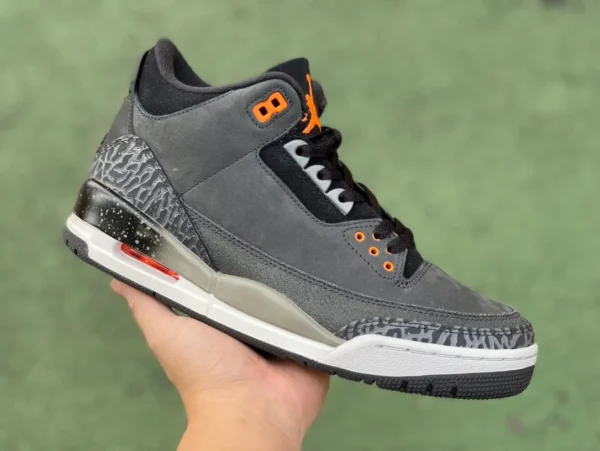 aj3 miedo cp puro original Air Jordan 3 "Fear" AJ3 gris negro retro zapatos de baloncesto CT8532-080