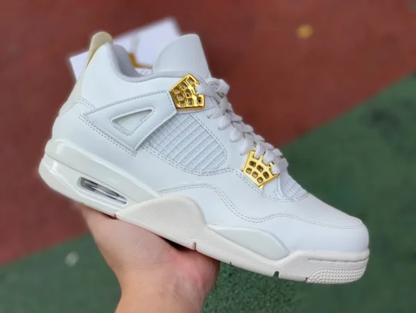 aj4 hebilla de oro blanco puro original Air Jordan 4 "Metallic Gold" AQ9129-170