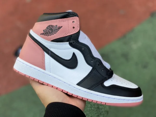 aj1 Blanco Negro Rosa Sucio Rosa Puro Original Air Jordan 1 Retro High Rust Rosa High Top Blanco Negro Rosa 861428-101