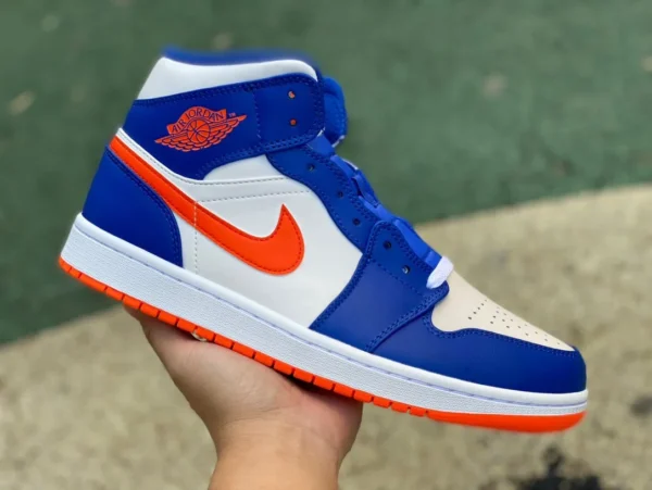 aj1mid blanco azul naranja puro original Air Jordan 1Mid Michael azul y blanco FD1029-400