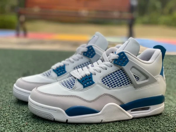 aj4 blanco azul cp puro original A Jordan Air Jordan 4 "Military Blue" 2024 blanco azul réplica FV