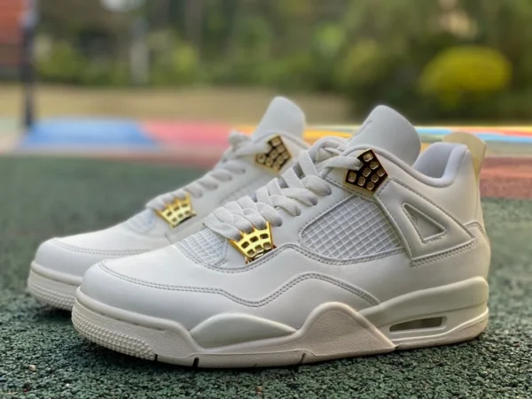 aj4 hebilla de platino puro cp puro original Air Jordan 4 blanco resistente al desgaste antideslizante transpirable retro mid-top zapatos de baloncesto AQ9129-170