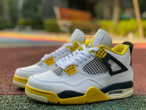 aj4 blanco amarillo negro Air Jordan 4 Retro Vivid Sulphur AQ9129-101