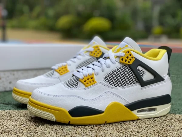 aj4 blanco amarillo negro puro original Air Jordan 4 Retro Vivid Sulphur AQ9129-101