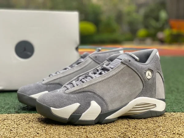 aj14 zapatos de baloncesto de gamuza gris Air Jordan 14 "Flint Grey" gris FJ3460-012