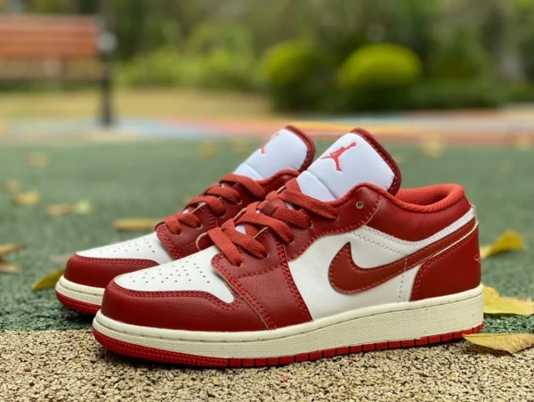 aj1 blanco y rojo retro bajo puro original Air Jordan1 AJ1 blanco y rojo retro bajos deportes y ocio zapatos de baloncesto FJ3465-160