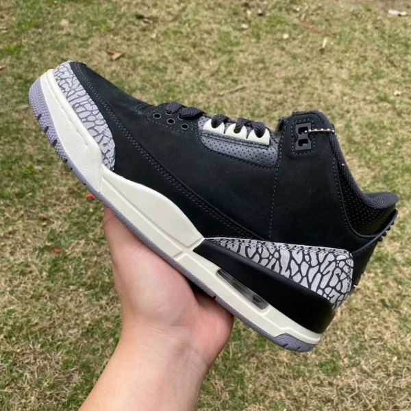 aj3 negro leche de coco t1 puro original Air Jordan 3 AJ3 negro patrón de ráfaga retro zapatos de baloncesto de media altura CK9246-001