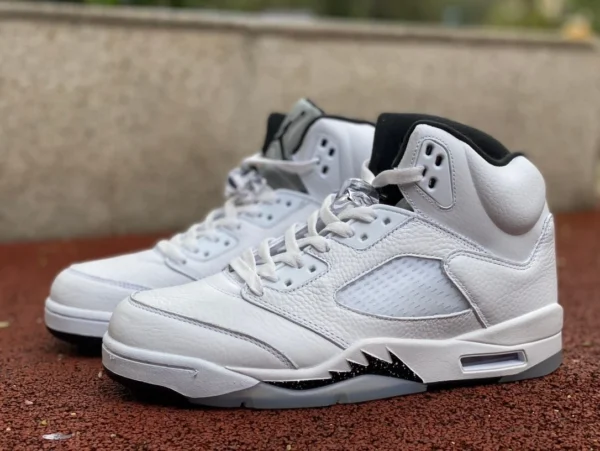 aj5 zapatillas altas blancas y negras Air Jordan 5 White/Black-Sail-Metallic Silver DD0587-110