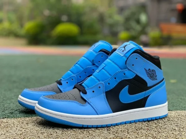 aj1Mid azul y negro puro original Air Jordan 1 Mid AJ1 azul y negro mid-top zapatos de baloncesto retro resistentes al desgaste DQ8426-401