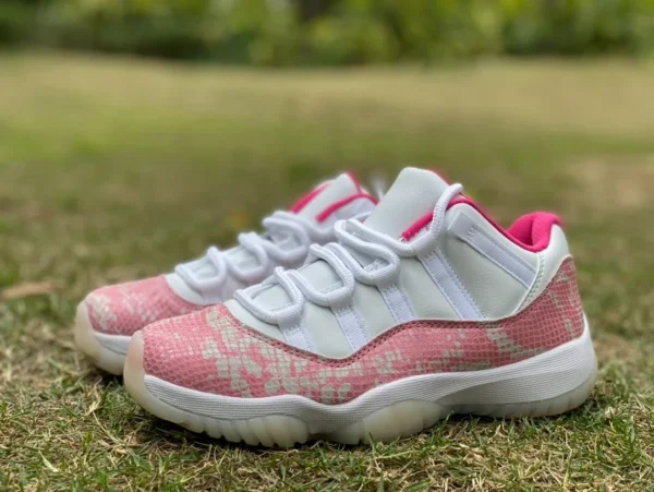 aj11 rosa serpiente Air Jordan 11 Low AJ11 rosa serpiente blanco polvo zapatillas de baloncesto bajas AH7860-106