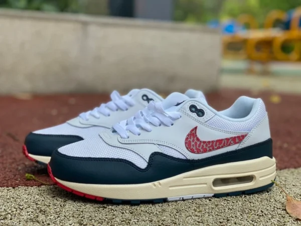 Max1 Blanco Azul Rojo Nike Air Max 1 Hombres Low-top Retro Casual Zapatos para correr DH1348-146