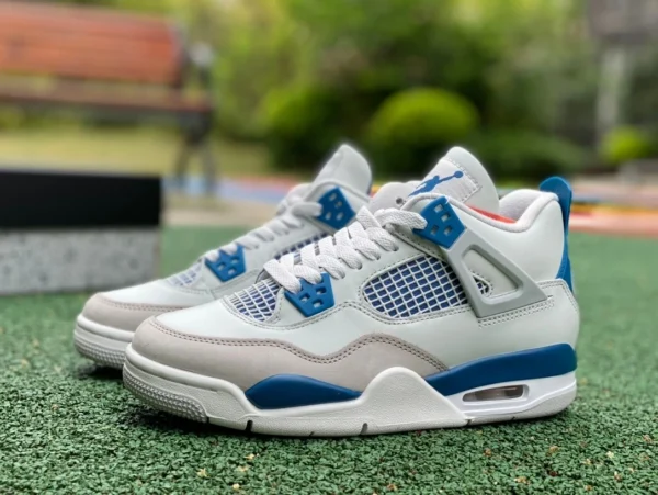 aj4 blanco y azul pieza de corte de tiro real para mujer puro original Air Jordan 4 AJ4 blanco y azul versión 2024 zapatos de baloncesto retro FV5029-141