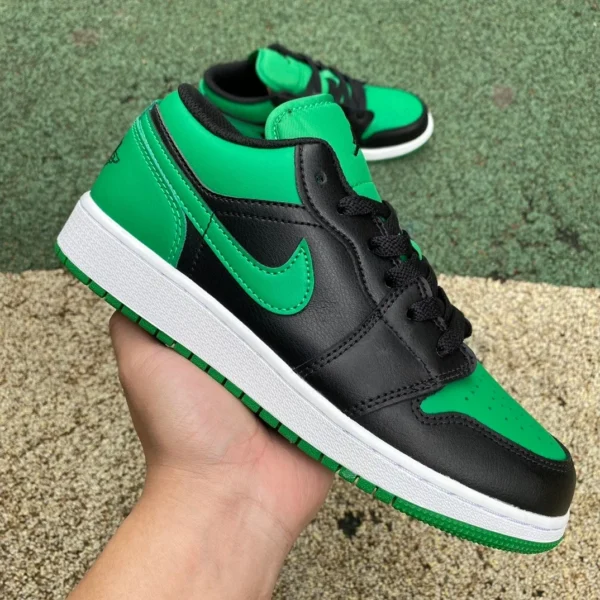 aj1 negro y verde bajo DT puro original Nike Air Jordan 1 Low zapatos de baloncesto AJ1 con punta negra y verde 553560-065