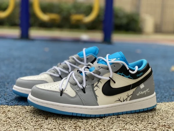 aj1 correa baja gris azul