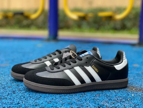 Adidas canal blanco y negro puro original Adidas Adidas zapatos para hombre y mujer Samba OG blanco y negro gris Dexun retro casual zapatillas deportivas B75807