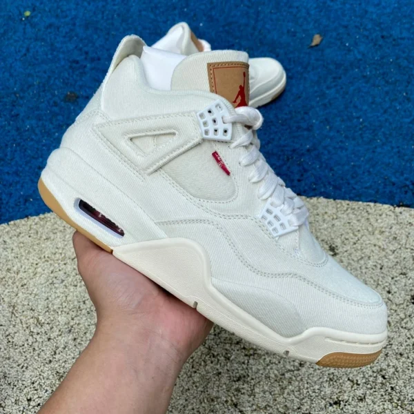 aj4 blanco Levis GX puro original Levis x Air Jordan 4 AJ4 Levis conjunto blanco denim denim AO2571-100