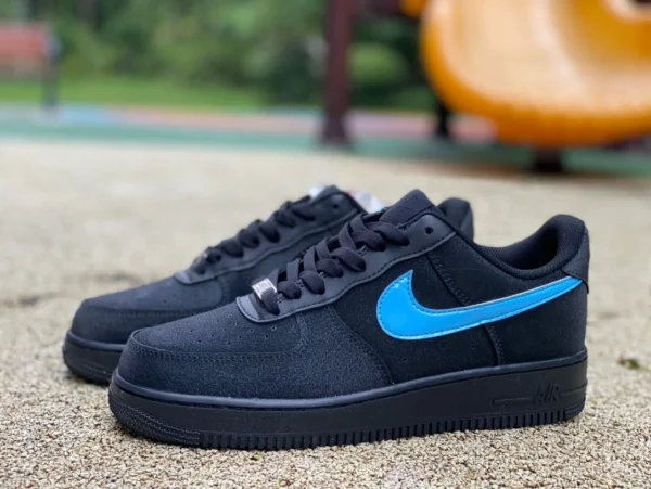 Air Force AF1 Nike/Nike Air Force 1 BY YOU en negro y azul, zapatillas deportivas informales de moda resistentes al desgaste