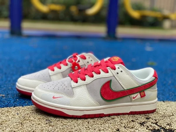 Dunk blanco rojo gris Año del Dragón Edición limitada Nike Dunk Low Año del Dragón Ao Bingsan Prince zapatillas informales bajas CR8033-506