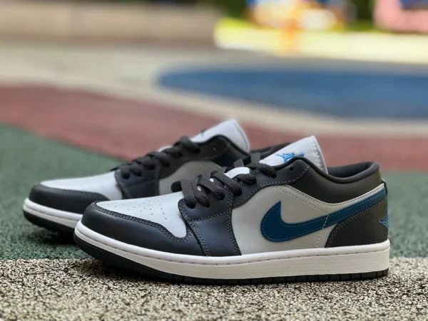 aj1 low top negro gris azul dt puro original Air Jordan 1 Low AJ1 negro gris azul retro zapatos de baloncesto DC0774-040