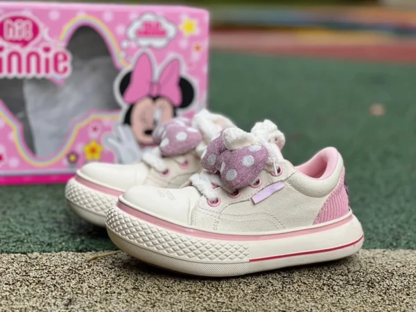 Converse de marca compartida Disney blanco rosa Disney/Disney × OLD ORDER zapatos con punta grande Zapatos de lona bajos de Mickey Mouse