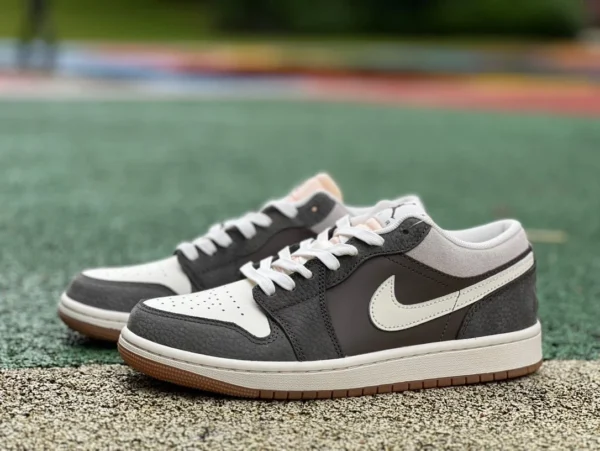 aj1 low top urraca blanco gris marrón dt puro original Air Jordan AJ1 Low urraca gris blanco coreano limitado casual zapatillas de deporte hombres FD0399-004