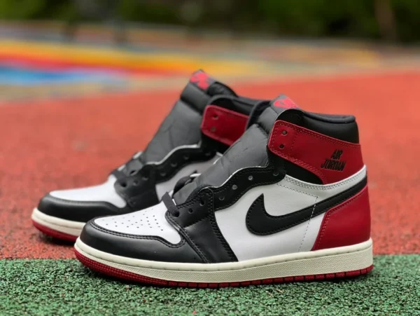 aj1 Zapatillas altas con punta negra Modelo exclusivo Air Jordan 1 High OG "Black Toe Reimagined" Punta redonda Cómoda absorción de impactos Zapatillas altas antideslizantes DZ548