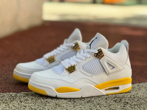 aj4 blanco naranja Oreo Air Jordan 4 AJ4 blanco naranja antideslizante resistente al desgaste zapatos de baloncesto retro AQ9129-101