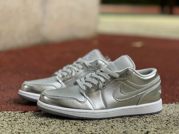 aj1 liquid metal silver low AIR JORDAN 1 AJ1 zapatos de baloncesto retro bajos blancos plateados FN5030-001