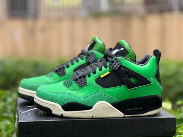 aj4 pato negro y verde Air Jordan 4 Manila zapatos de baloncesto retro negro y verde