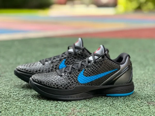 Kobe 6 negro y azul s2 puro original Nike Zoom Kobe 6 zapatillas de baloncesto bajas para hombre calzado deportivo cómodo y resistente al desgaste-429659 016,